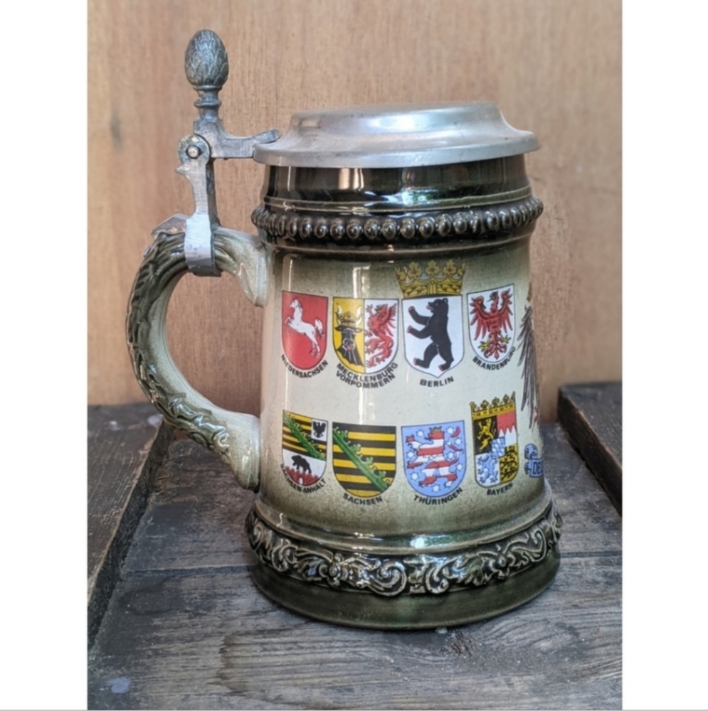 Vintage Handarbeit German beer Stein mug
